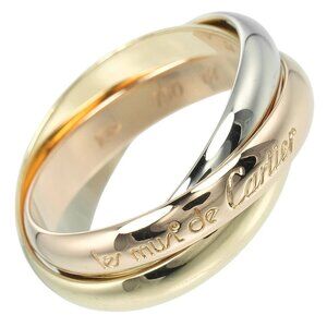 CARTIER Trinity Ring 0.1" band K18 Gold (YGxPGxWG) #7.0(US Size) 8.2g Women